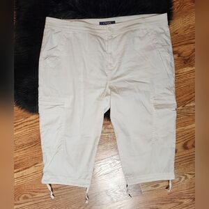 Chaps White Capri Cargo Pants Women's Plus Size 14